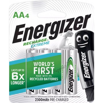 ENERGIZER RECHARGE EXTREME BATTERY AA NH15EBP4 2300MAH 4s