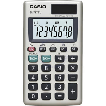CASIO PORTABLE CALCULATOR SL-797TV-BK 8DIGIT