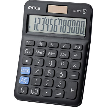 GATES CALCULATOR DC-108N 12DIGIT BLACK