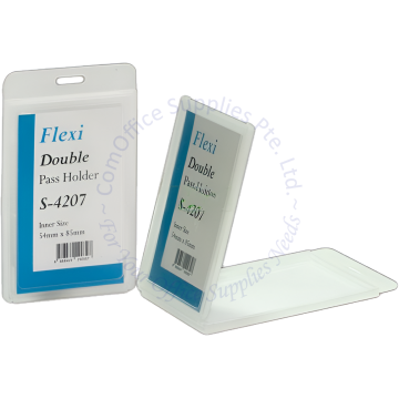 PASS CARD HOLDER CLAMSHELL S-4207 54x85MM (VERTICAL/PORTRAIT)