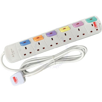 POWER SOCKET 6-GANG 6M