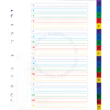 PP A-Z COLOR DIVIDER A4