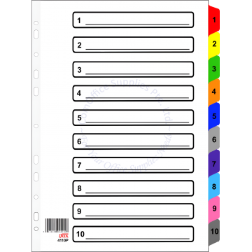 IFAX 1-10 MYLAR DIVIDER 4110-P A4