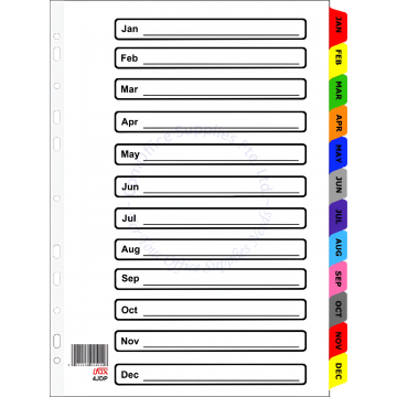 IFAX JAN-DEC MYLAR DIVIDER 4JD-P A4