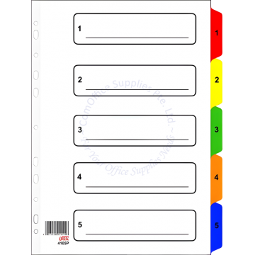 IFAX 1-5 MYLAR DIVIDER 4105-P A4