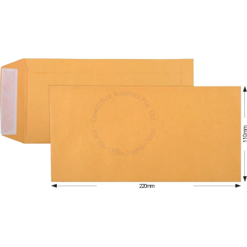 GOLD KRAFT ENVELOPE 4.38x8.58" DL (500s)