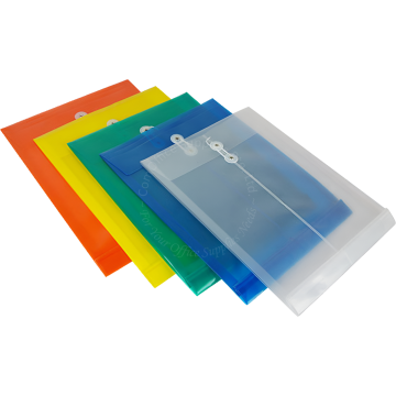 PLASTIC ENVELOPE W/STRING F4 YELLOW