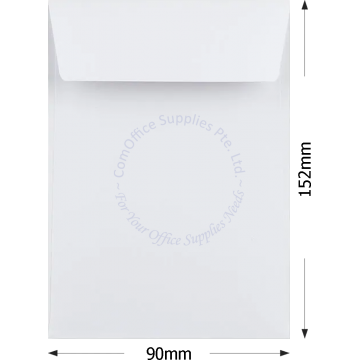 WHITE ENVELOPE 90x152MM (1000s)