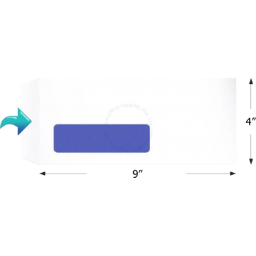 WHITE ENVELOPE 4x9" WINDOW (10s)