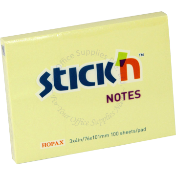 HOPAX STICK'N NOTES #21008 3x4" YELLOW