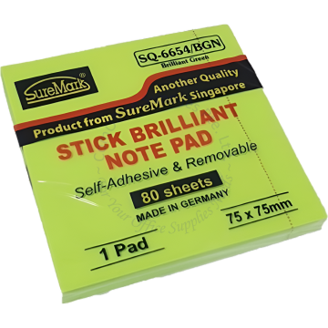 SUREMARK STICK NOTE SQ-6654BGN 3x3" GREEN (80s)