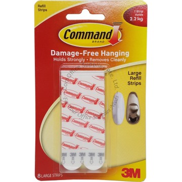 3M COMMAND HOOKS REFILL STRIPS 17023P LARGE (8s)