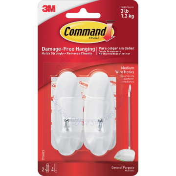 3M COMMAND WIRE HOOKS 17068 MEDIUM (2s)