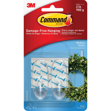 3M COMMAND HOOKS 17091CLR CLEAR MEDIUM 900G (2s)