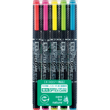 ZEBRA OPTEX CARE FLOUORESCENT HIGHLIGHTER 5 COLOR