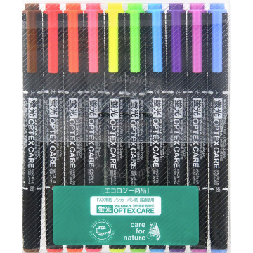 ZEBRA OPTEX CARE FLOUORESCENT HIGHLIGHTER 10 COLOR