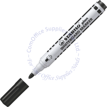 STABILO PLAN WHITEBOARD MARKER 641/46 BLACK (BULLET POINT)