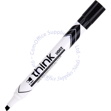 DELI WHITEBOARD MARKER U002 BLACK (CHISEL POINT)