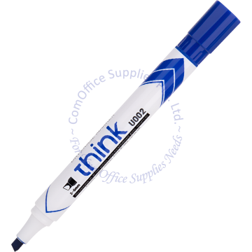 DELI WHITEBOARD MARKER U002 BLUE (CHISEL POINT)