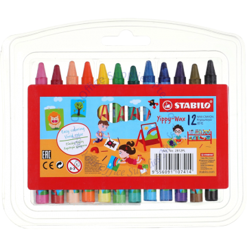 STABILO WAX CRAYON 2812PL (12COLOR)