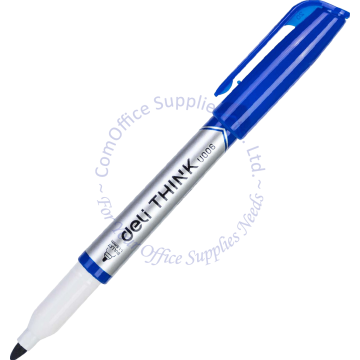 DELI MINI WHITEBOARD MARKER U006 BLUE (12s) (BULLET POINT)