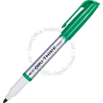 DELI MINI WHITEBOARD MARKER U006 GREEN (12s) (BULLET POINT)