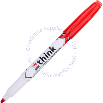DELI MINI WHITEBOARD MARKER U006 RED (12s) (BULLET POINT)