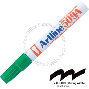 ARTLINE WHITEBOARD MARKER 509A GREEN (CHISEL POINT)