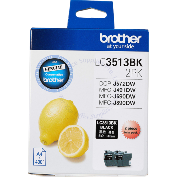 BROTHER INK CARTRIDGE LC-3513BK 2PK VALUE PACK (2 INKS-BLACK)