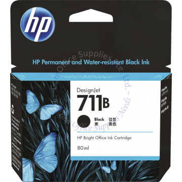 HP DESIGNJET INK CARTRIDGE 3WX01A (711B) BLACK (80ML)