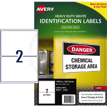 AVERY DURABLE HEAVY DUTY LABELS L7068-25 199.6x143.5MM