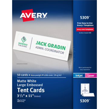 AVERY TENT CARD 5309 LARGE 3.5x11"