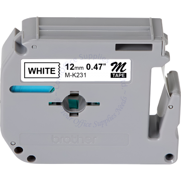 BROTHER M-TAPE 12MM M-K231 BLACK/WHITE