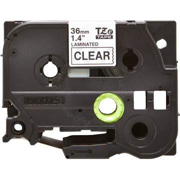 BROTHER TAPE 36MM TZE-161 BLACK/CLEAR