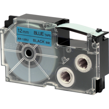 CASIO LABEL TAPE 12MM XR-12BU1 BLACK/BLUE