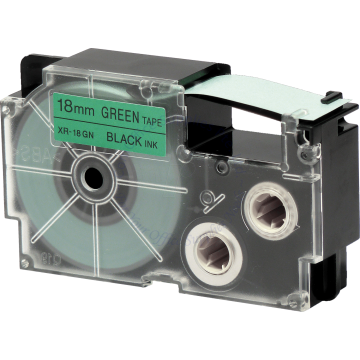 CASIO LABEL TAPE 18MM XR-18GN1 BLACK/GREEN