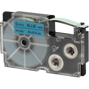 CASIO LABEL TAPE 09MM XR-9BU1 BLACK/BLUE
