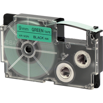 CASIO LABEL TAPE 09MM XR-9GN1 BLACK/GREEN