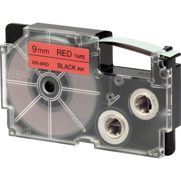 CASIO LABEL TAPE 09MM XR-9RD1 BLACK/RED