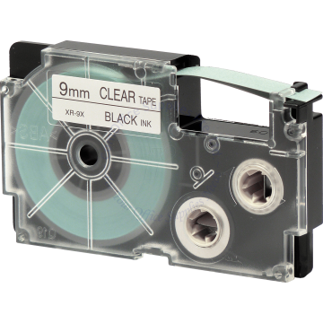 CASIO LABEL TAPE 09MM XR-9X1 BLACK/CLEAR