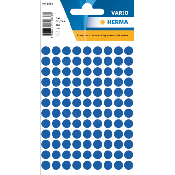 HERMA LABEL #1833 08MM DARK BLUE