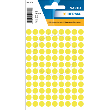 HERMA LABEL #1834 08MM LUM. YELLOW