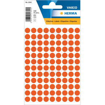 HERMA LABEL #1842 08MM RED