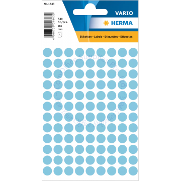 HERMA LABEL #1843 08MM BLUE