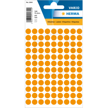 HERMA LABEL #1844 08MM LUM. ORANGE