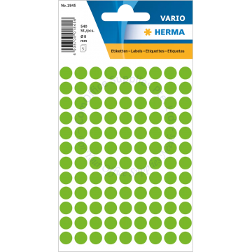 HERMA LABEL #1845 08MM GREEN