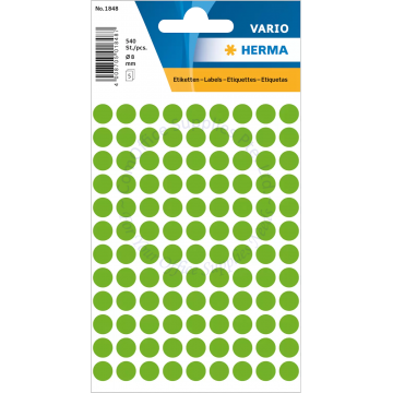 HERMA LABEL #1848 08MM LUM. GREEN