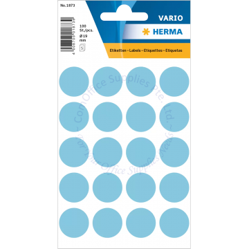 HERMA LABEL #1873 19MM BLUE