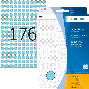 HERMA LABEL #2213 08MM BLUE