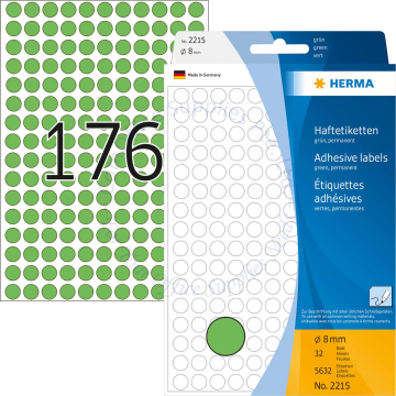 HERMA LABEL #2215 08MM GREEN